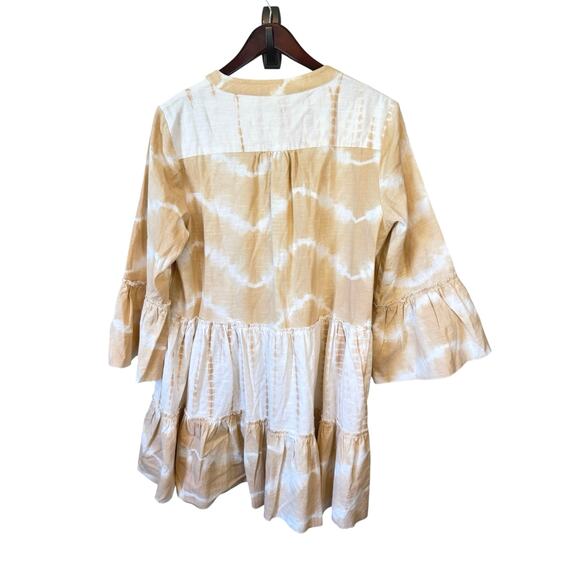 FAHERTY Vida Tie Dye Tiered Dress Maple Sugar Size Large EUC Organic Cotton $278 - Picture 5 of 10